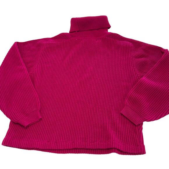 Diane Von Furstenberg Sweater‎ Womens Large Pink Turtleneck Ribbed Knit Vintage - Picture 2 of 7